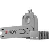 Lindy USB-A Port Schloss silber/weiß