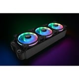 Thermaltake Riing Duo 14 RGB Radiator Fan 3 Pack, Gehäuselüfter schwarz, 3er Set, 1x Controller, 140 mm