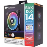 Thermaltake Riing Duo 14 RGB Radiator Fan 3 Pack, Gehäuselüfter schwarz, 3er Set, 1x Controller, 140 mm