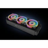 Thermaltake Riing Quad 12 RGB Radiator Fan TT Premium Edition 3 Pack, Gehäuselüfter schwarz, 3er Set, 1x Controller, 120 mm