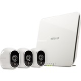 Arlo Sicherheitssystem mit drei HD-Kameras, Netzwerkkamera weiß