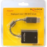 DeLOCK Adapter Displayport-Stecker > DVI-I-Buchse schwarz, 12,5 cm