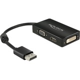 DeLOCK Adapter Displayport > VGA/HDMI/DVI-D schwarz, 16 cm