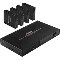 Lindy 4 Port HDMI 4K60 Splitter Extender, HDMI Splitter schwarz, 70m, Cat.6