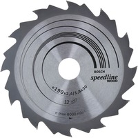 Bosch PRO Wood Kreissägeblatt, Ø 190mm, 12Z Bohrung 30mm, für Handkreissägen