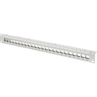 Digitus Modulares Patch Panel, 24-Port, unbestückt, Rack Mount, Patchpanel grau, 1 HE, für Keystone-Module