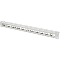 Digitus Modulares Patchpanel, 24-Port, unbestückt, Rack Mount grau, 1 HE, für Keystone-Module