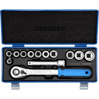 GEDORE Steckschlüssel-Satz 1/2", 13-teilig, Werkzeug-Set mit Hebel-Umschaltknarre
