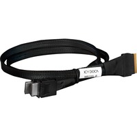 ICY BOX Kabel SlimSAS x8 SFF-8654 > 2x OCuLink x4 SFF-8611 schwarz, 50cm