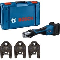 Bosch Professional Akku-Presswerkzeug GPT 18V-32 Professional solo, 18Volt, Kit TH, Pressmaschine blau, ohne Akku und Ladegerät, 3 Pressbacken Standard TH, in L-BOXX