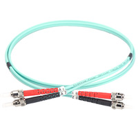 Digitus LWL Patchkabel, Duplex, ST > ST Stecker, Multimode OM3 türkis, 2 Meter