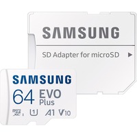 SAMSUNG EVO Plus 64 GB microSDXC (2024), Speicherkarte weiß, UHS-I U1, Class 10, V10, A1