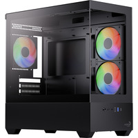 Aerocool P300D-G-BK-v1, Tower-Gehäuse schwarz, Tempered Glass x 2