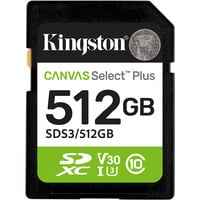 Kingston Canvas Select Plus 512 GB SDXC, Speicherkarte UHS-I U3, Class 10, V30