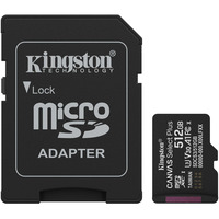 Kingston Canvas Select Plus 512 GB MicroSDXC, Speicherkarte schwarz, UHS-I U3, Class 10, V30