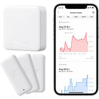 SwitchBot Smart Bundle – 3er Pack Thermo-Hygrometer und Hub Mini, Set weiß