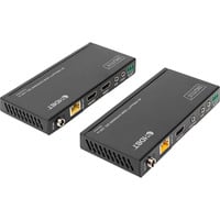 Digitus 4K HDBaseT HDMI Extender Set, 150 Meter, HDMI Verlängerung schwarz, Sendeeinheit + Empfängereinheit