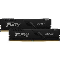 Kingston FURY DIMM 64 GB DDR4-3200 (2x 32 GB) Dual-Kit, Arbeitsspeicher schwarz, KF432C16BBK2/64, Beast, INTEL XMP