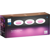 Philips Hue Hue White & Color Ambiance Slim Einbauleuchte 90 mm, LED-Leuchte weiß, 3er-Pack