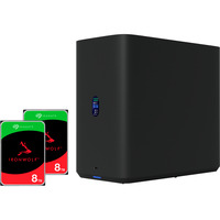Ubiquiti Unifi UNAS2 + IronWolf NAS 2 x 8 TB Bundle schwarz