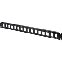 Digitus Modulares Patchpanel, 16-Port, unbestückt schwarz, 1 HE, für Keystone-Module