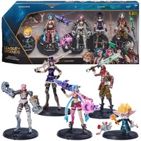 Spin Master League of Legends - 10cm Actionfiguren 5er Pack , Spielfigur Vi, Caitlyn, Ekko, Heimerdinger und exklusiver Jinx, jeweils mit Accessoires, Ausstellungssockel