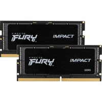 Kingston FURY SO-DIMM 32 GB DDR5-4800 (2x 16 GB) Dual-Kit, Arbeitsspeicher schwarz, KF548S38IBK2-32, Impact, INTEL XMP