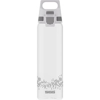 SIGG Trinkflasche Total Clear One MyPlanet "Anthracite" 0,75L transparent/grau, Ein-Hand-Verschluss ONE