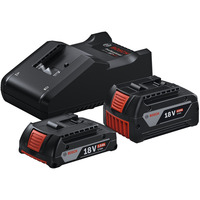 Bosch Professional Starter-Set 18V (GBA 18V 4,0/2,0Ah + GAL 18V-40 Professional) schwarz, 2x Li-Ionen Akku, AMPShare Alliance