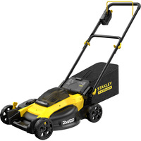 Stanley Akku-Rasenmäher (SFMCMW2651M-QW), 36Volt (2x18V) schwarz/gelb, 2x 4,0 Ah-Lithium-Ionen-Akku