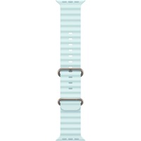 Apple 49 mm Ocean Armband, Uhrenarmband hellblau/titan