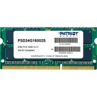 Patriot SO-DIMM 4 GB DDR3-1600 , Arbeitsspeicher PSD34G16002S, Signature Line
