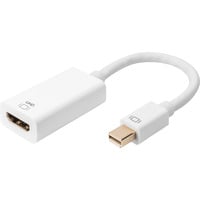 Digitus Mini DisplayPort auf HDMI Adapter / Konverter weiß, 4K, HDMI 2.0, DP 1.2, DP++ Dual-Mode