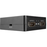 Lindy 2 Port HDMI Splitter 18Gbps, kompakt schwarz