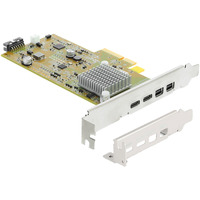 DeLOCK PCI-E x4 Karte zu 2x USB-C 40Gbps / 2x MiniDisplay LP, Schnittstellenkarte 