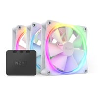 NZXT F120 RGB-Dreierpack 120x120x26, Gehäuselüfter weiß, 3er Pack inkl. RGB & Fan Controller, 120 mm