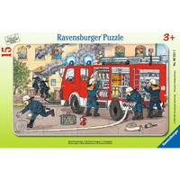 Ravensburger Kinderpuzzle Mein Feuerwehrauto 15 Teile, Rahmenpuzzle