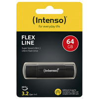 Intenso Flex Line 64 GB, USB-Stick schwarz, USB-C und USB-A