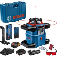 Bosch Professional Akku-Rotationslaser GRL 600 CHV Professional, 18Volt, mit Halterung blau, Akku ProCORE18V 4,0Ah, Koffer, rote Laserlinie