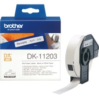 Brother Einzeletiketten schwarz auf weiß DK-11203, Schriftband 300 Etiketten, 17x87 mm