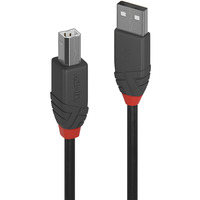 Lindy USB 2.0 Typ A an B Kabel, Anthra Line schwarz, 3m