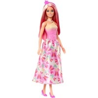 Mattel Barbie Royal-Puppe mit Haaren in Pink und Blond pink, Rock mit Schmetterlingsmuster und Zubehör