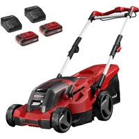 EINHELL Power X-Change Akku-Rasenmäher GE-CM 36/37 Li, 36Volt (2x18V) rot/schwarz, 2x Li-Ionen Plus Akku 4,0Ah