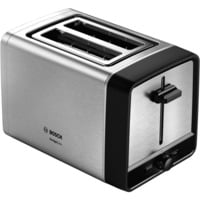 Bosch Home Kompakt-Toaster DesignLine TAT5P420DE edelstahl/schwarz, 970 Watt, für 2 Scheiben Toast