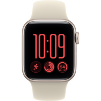 Apple Watch SE 3, Smartwatch silber, 40 mm, Sportarmband Sand S/M