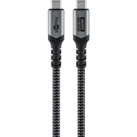 goobay USB4 Gen 3x2 Kabel, USB-C Stecker > USB-C Stecker, 40Gbit/s schwarz/grau, 1,8 Meter, PD, Laden mit bis zu 240 Watt