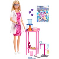 Mattel Barbie Wissenschaftlerin-Puppe und Zubehör mit blonder Modepuppe, Labortisch und Farbwechsel-Zubehör