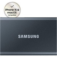 Samsung Portable SSD T7 1TB, Externe SSD grau, USB-C 3.2 Gen 2 (10 Gbit/s), extern