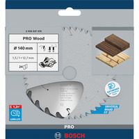 Bosch PRO Wood cordless Kreissägeblatt, Ø 140mm, 24Z Bohrung 12,7mm, für Akku-Handkreissägen