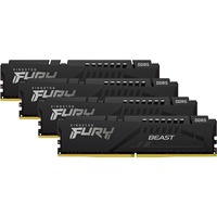 Kingston FURY DIMM 64 GB DDR5-5200 (4x 16 GB) Quad-Kit, Arbeitsspeicher schwarz, KF552C40BBK4-64, Fury Beast, INTEL XMP